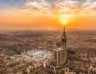 Makkah skyline at sunset