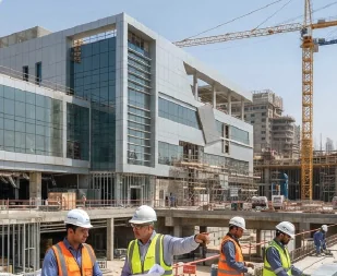 Hospital building under construction
